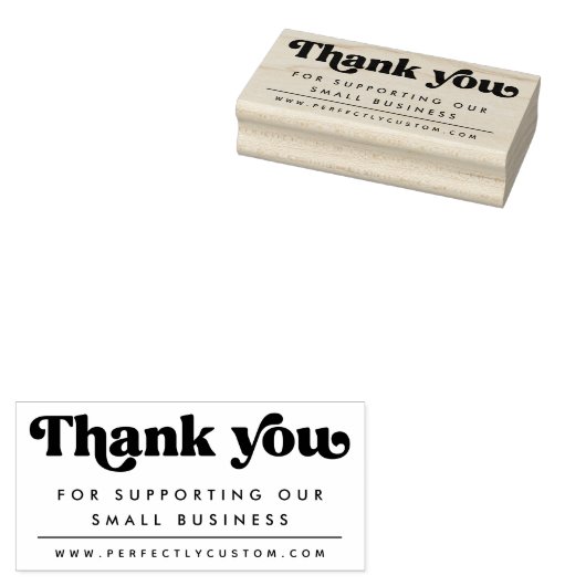 レトロ感謝していお客様のビジネスURLサポート ラバースタンプ (押印)