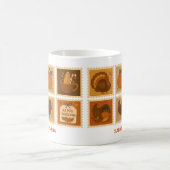 レトロ感謝祭スタンプラージュパーソナライズされた コーヒーマグカップ (中央)