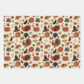 レトロ感謝祭テーマ ラッピングペーパーシート (正面2)
