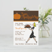 レトロ感謝祭ディナーパーティの招待状カスタム 招待状 (スタンド正面)