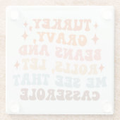 レトロ感謝祭ディナー ガラスコースター (裏面)