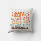 レトロ感謝祭ディナー クッション (裏面)