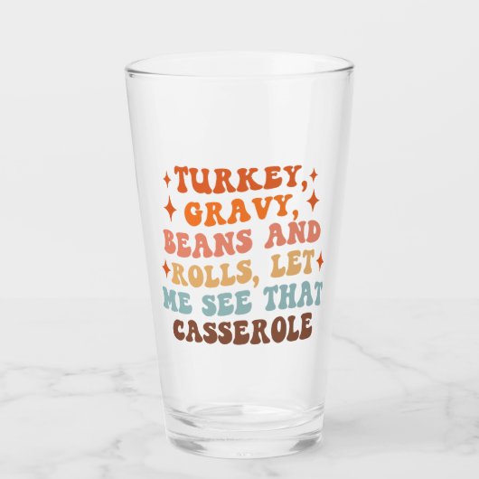 レトロ感謝祭ディナー タンブラーグラス (正面)