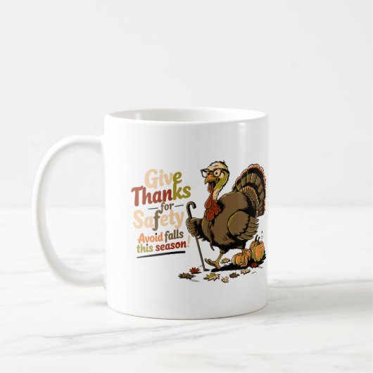 レトロ感謝祭トルコの安与え全感謝してい-  コーヒーマグカップ (左)