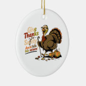 レトロ感謝祭トルコの安与え全感謝してい-  セラミックオーナメント (右)