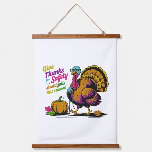 レトロ感謝祭トルコの安与え全感謝してい-  吊り下げ型タペストリー (正面)