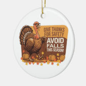 レトロ感謝祭トルコの安全 セラミックオーナメント (左)