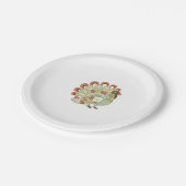 レトロ感謝祭トルコ – ヴィンテージフローラ ペーパープレート (アングル)