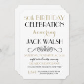 レトロ成人誕生日パーティーへの招待 招待状 (正面/裏面)