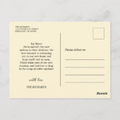 レトロ我々は新しい家を動かす発表を移動した ポストカード (裏面)