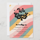 レトロ我々は駆け落ちカラフル結婚した 招待状 (正面)