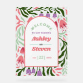 レトロ房穂枝と花を歓迎結婚する アクリルサイン (正面)