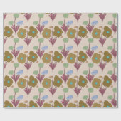 レトロ手切り素朴の花 ラッピングペーパー (フラット)