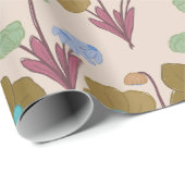 レトロ手切り素朴の花 ラッピングペーパー (ロールコーナー)