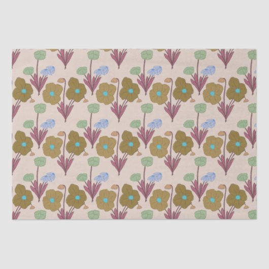 レトロ手切り素朴の花 薄葉紙 (正面)