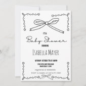 レトロ手引き弓ベビーシャワー招待状 招待状 (正面)