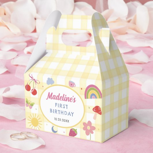 レトロ手描きのクセのある誕生日パーティー フェイバーボックス (ウェディング)