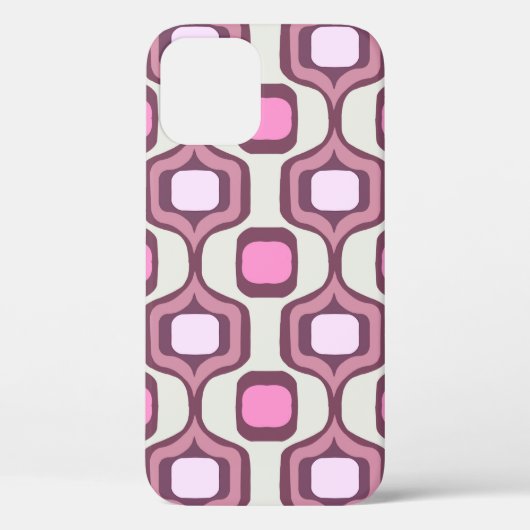 レトロ手描きの幾何正方形パタミニマルーン  Case-Mate iPhoneケース (裏面)