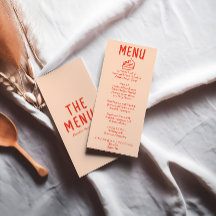 レトロ手描きオレンジレッドカラフルズ結婚