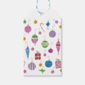 レトロ手描きクリスマスオーナメントミッドセンチュリー ギフトタグ (正面)