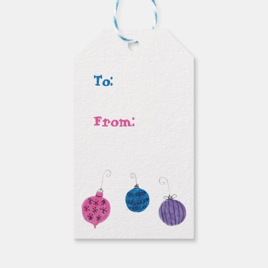 レトロ手描きクリスマスオーナメントミッドセンチュリー ギフトタグ (裏面)