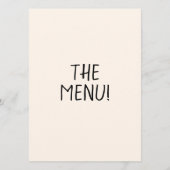 レトロ手描きシャンパングラス予測できな結婚ズ メニュー (裏面)