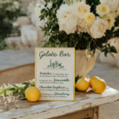 レトロ手描きジェラートバー結婚の卓上標識 招待状