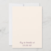 レトロ手描きパープル波打ち70s誕生日パーティー 招待状 (裏面)