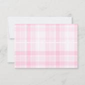 レトロ手描きピンクと青の卒業 サンキューカード (裏面)