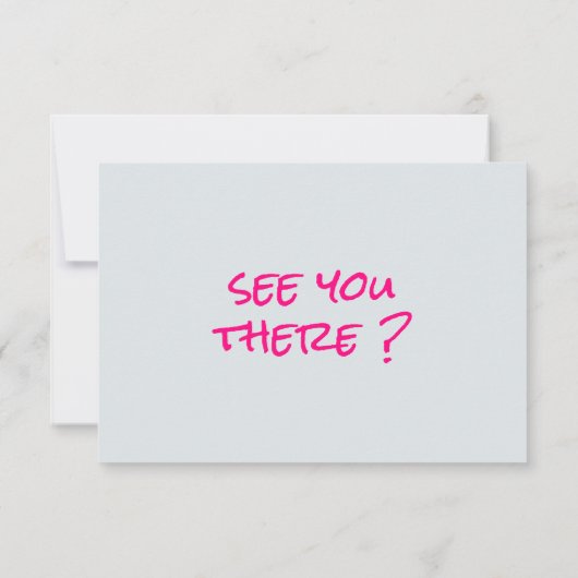 レトロ手描きピンクファンキーのQRコー結婚ド 出欠カード (裏面)