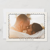 レトロ手描きフランスの写真水平結婚の サンキューカード (裏面)