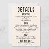 レトロ手描きフレームカクテルすべて結婚の 招待状 (裏面)