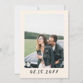 レトロ手描き予測できな斜め結婚写真 招待状 (裏面)