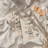 レトロ手描き書ケーキ予測できなはっきりしたーの結婚使用 招待状