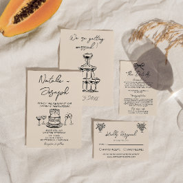 レトロ手描き書ケーキ予測できなはっきりしたーの結婚使用 招待状