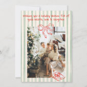 レトロ手描き赤と緑のおもしろいクリスマスツリー シーズンカード (裏面)