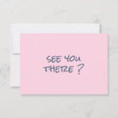 レトロ手描き赤面ファンキーピンクQRコー結婚ド 出欠カード (裏面)