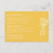 レトロ手描き黄カラフル色結婚詳細 エンクロージャーカード (正面)