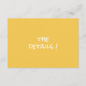 レトロ手描き黄カラフル色結婚詳細 エンクロージャーカード (裏面)