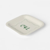 レトロ手書お洒落きグリ結婚ーン ペーパープレート (傾斜あり)