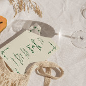 レトロ手書お洒落きグリ結婚ーン 招待状