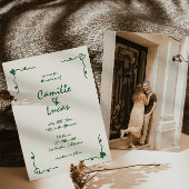 レトロ手書お洒落きグリ結婚ーン 招待状