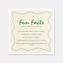 レトロ手書きおもしろいファクト結婚グリーン スタンダードカクテルナプキン
