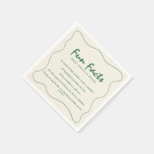 レトロ手書きおもしろいファクト結婚グリーン スタンダードカクテルナプキン (角)