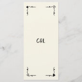 レトロ手書きお洒落のメ結婚ニュー メニュー (裏面)