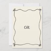 レトロ手書きお洒落のメ結婚ニュー 招待状 (裏面)