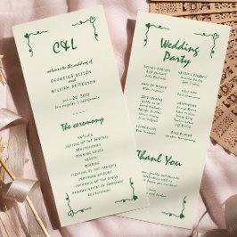 レトロ手書きお洒落グリーンフラットプログラム プログラム