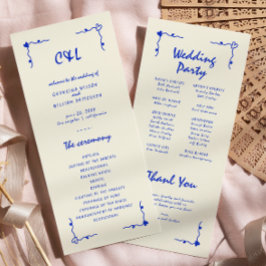 レトロ手書きお洒落ブルーフラットプログラム プログラム