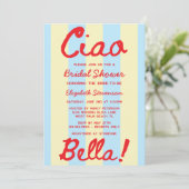 レトロ手書きイタリアンサンセットブライダルシャワー 招待状 (スタンド正面)