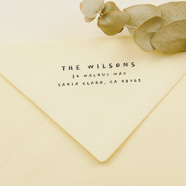 レトロ手書きファミリ名と差出人住所 ラバースタンプ